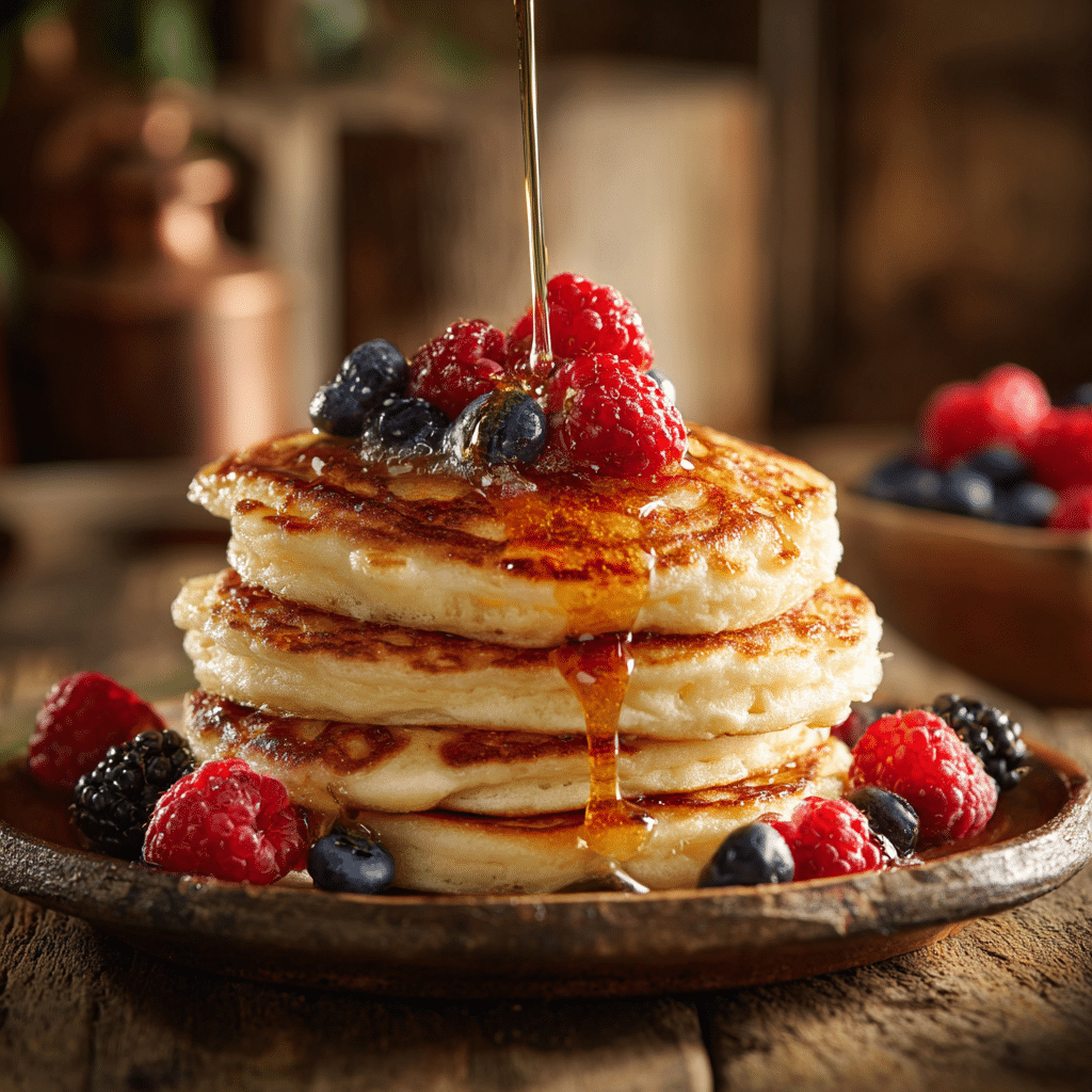 cottage cheese high protein pancakes stack