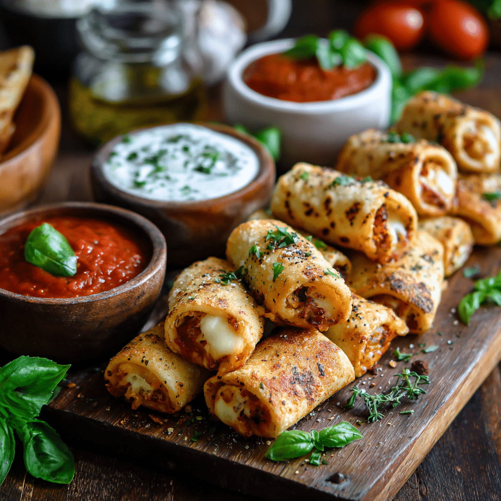 serving gluten free pizza rolls