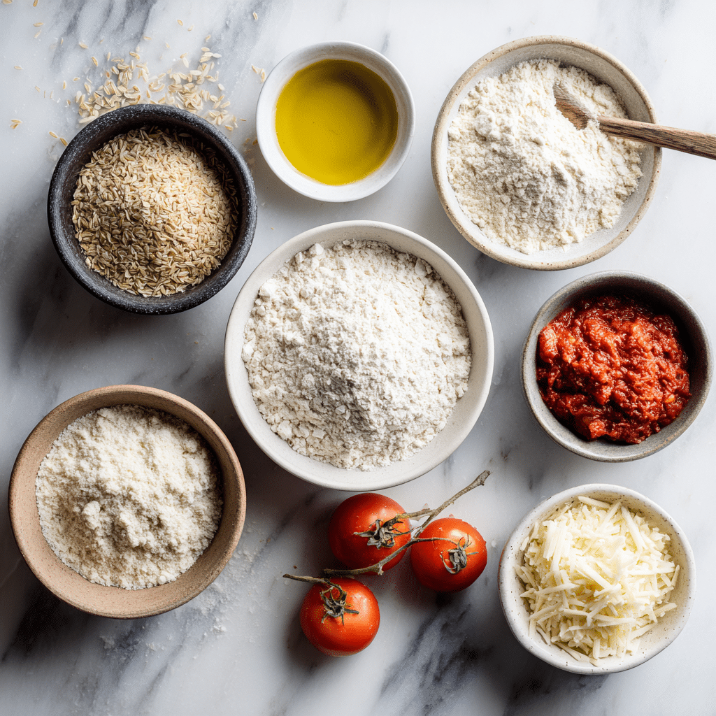 Ingredients for gluten free dairy free pizza