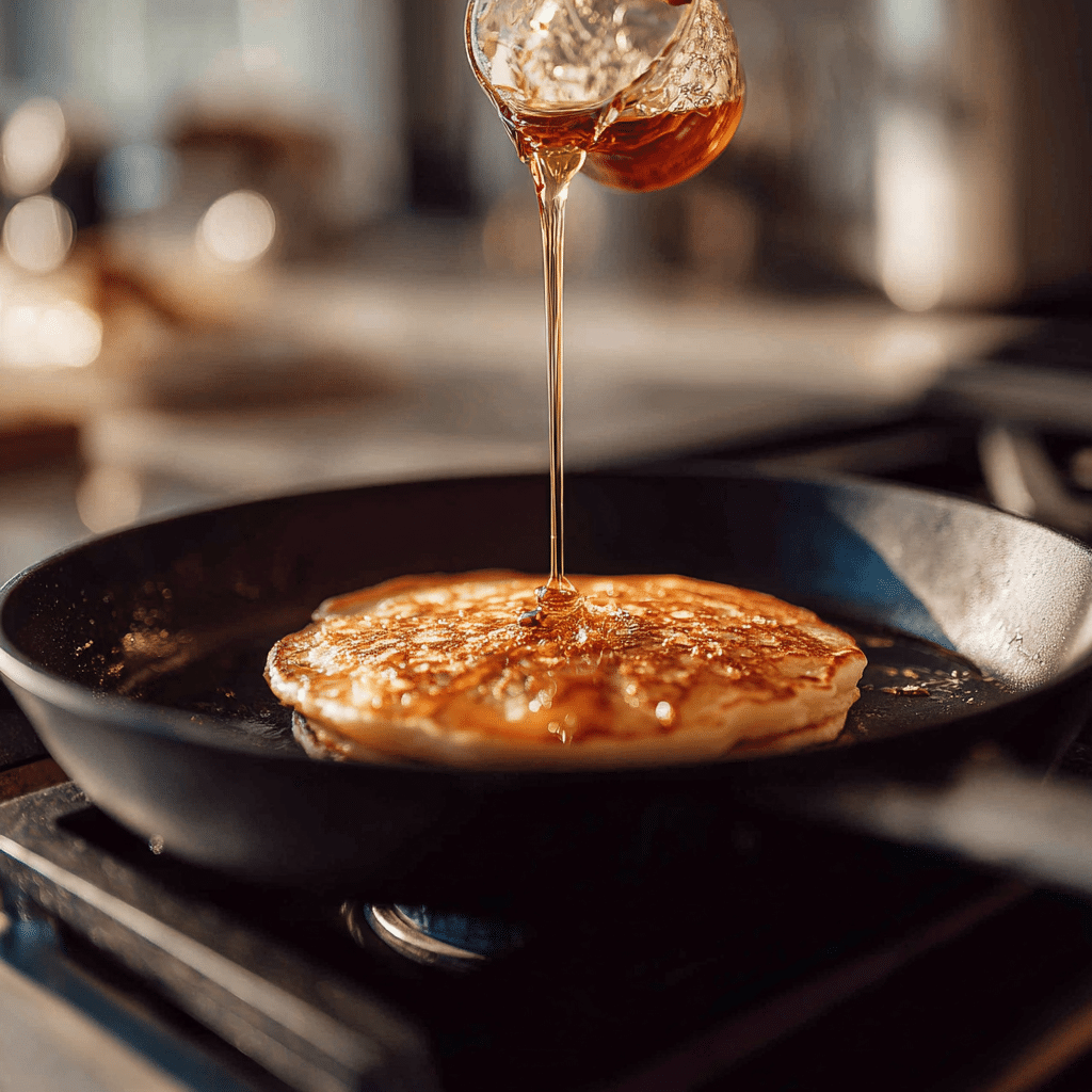 cottage cheese pancake cooking step