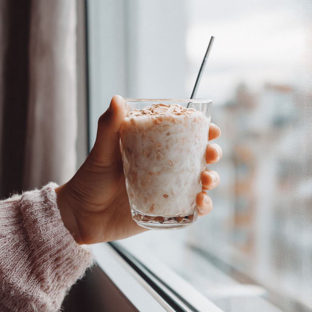 Serving glass of Oatzempic drink