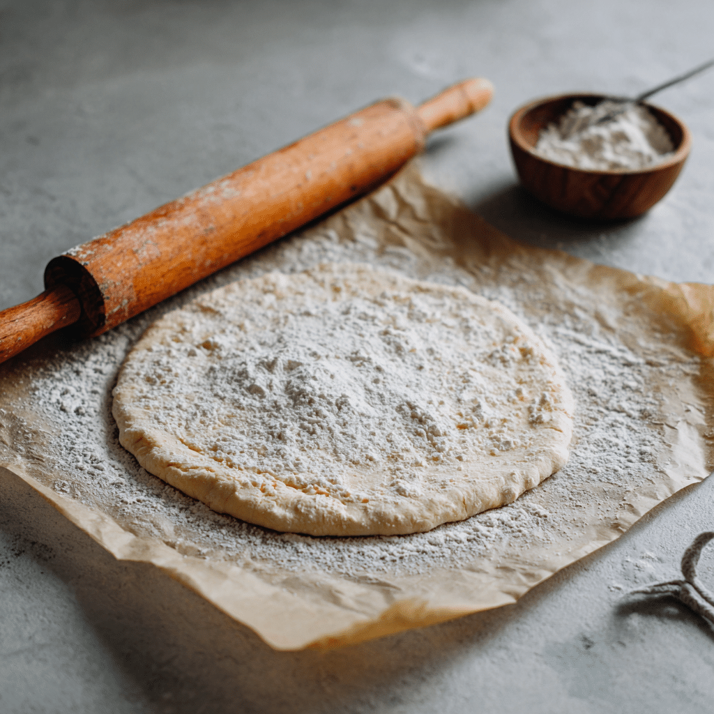 Rolling out gluten free pizza dough