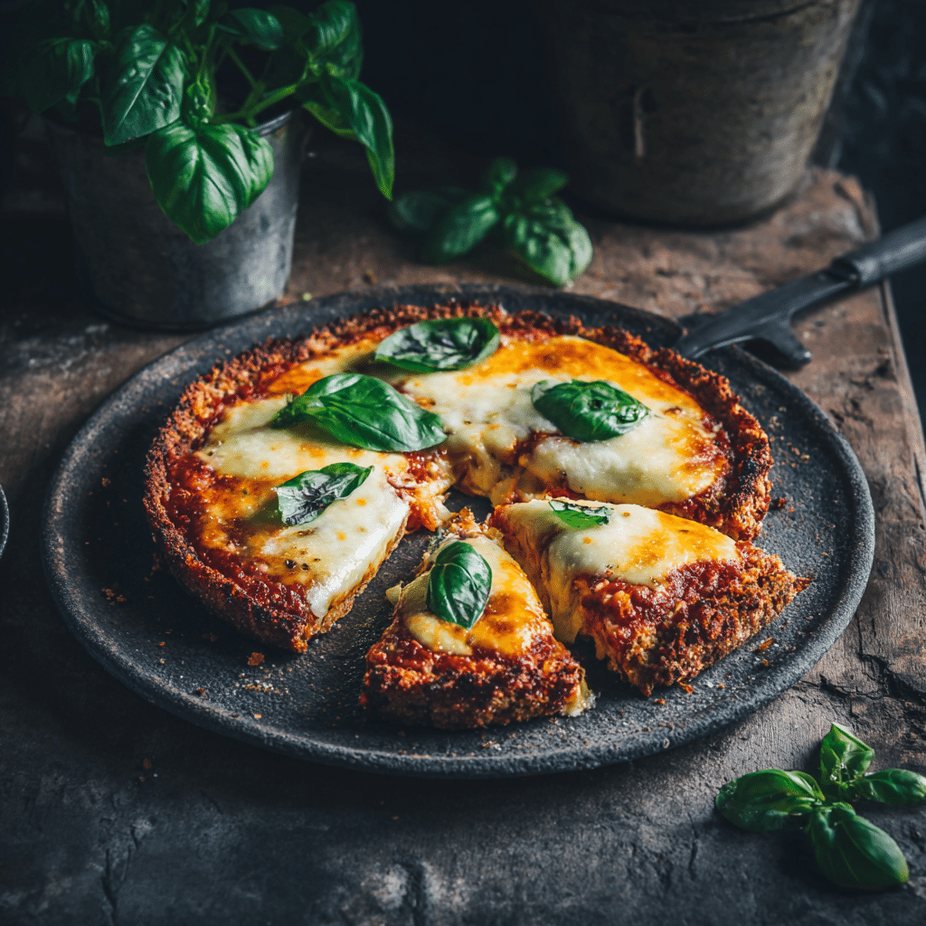Gluten-free Italian pizza on rustic crust
