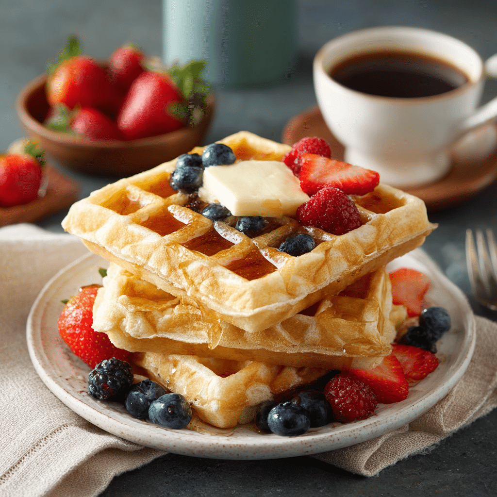 Gluten free waffles fluffy with crisp edges