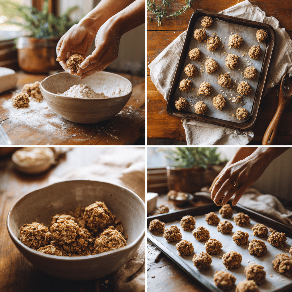 Preparing gluten and lactose free banana oat cookies