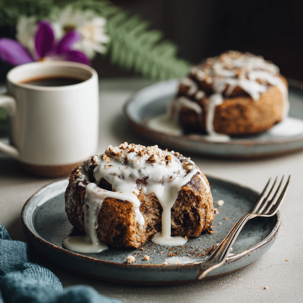 Serving Vegan Cinnamon Rolls Gluten Free