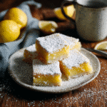 gluten free lemon bars dusted with sugar