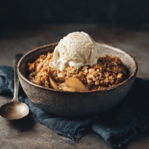 Served Easy Gluten-Free Apple Crisp with Oats