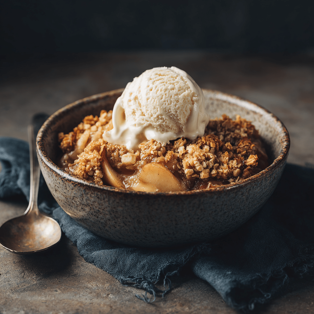 Served Easy Gluten-Free Apple Crisp with Oats