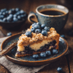 Gluten-free blueberry coffee cake with crumb topping
