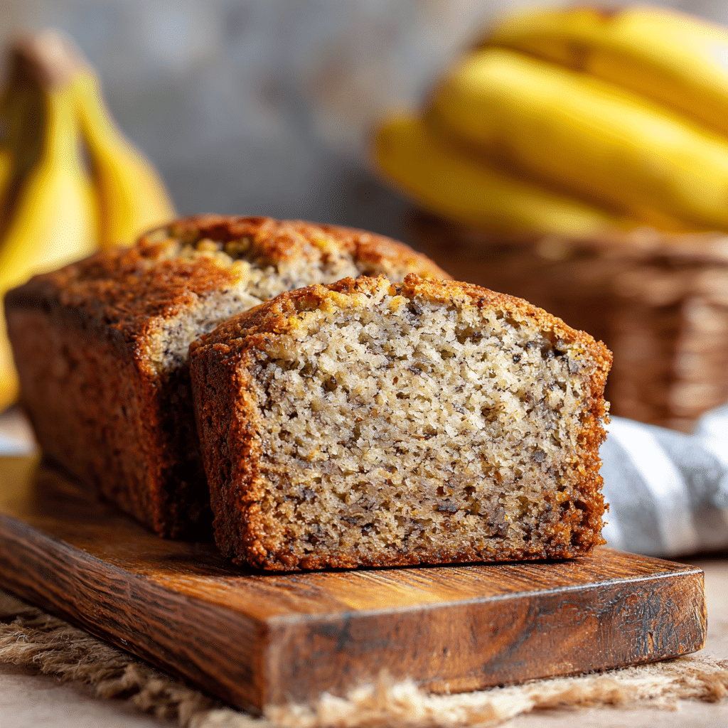 Gluten Free Dairy Free Banana Bread sliced loaf