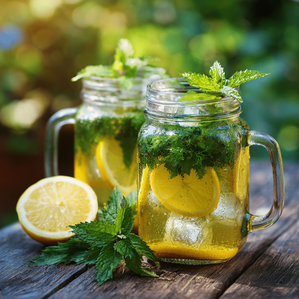 Iced lemon balm drink recipe