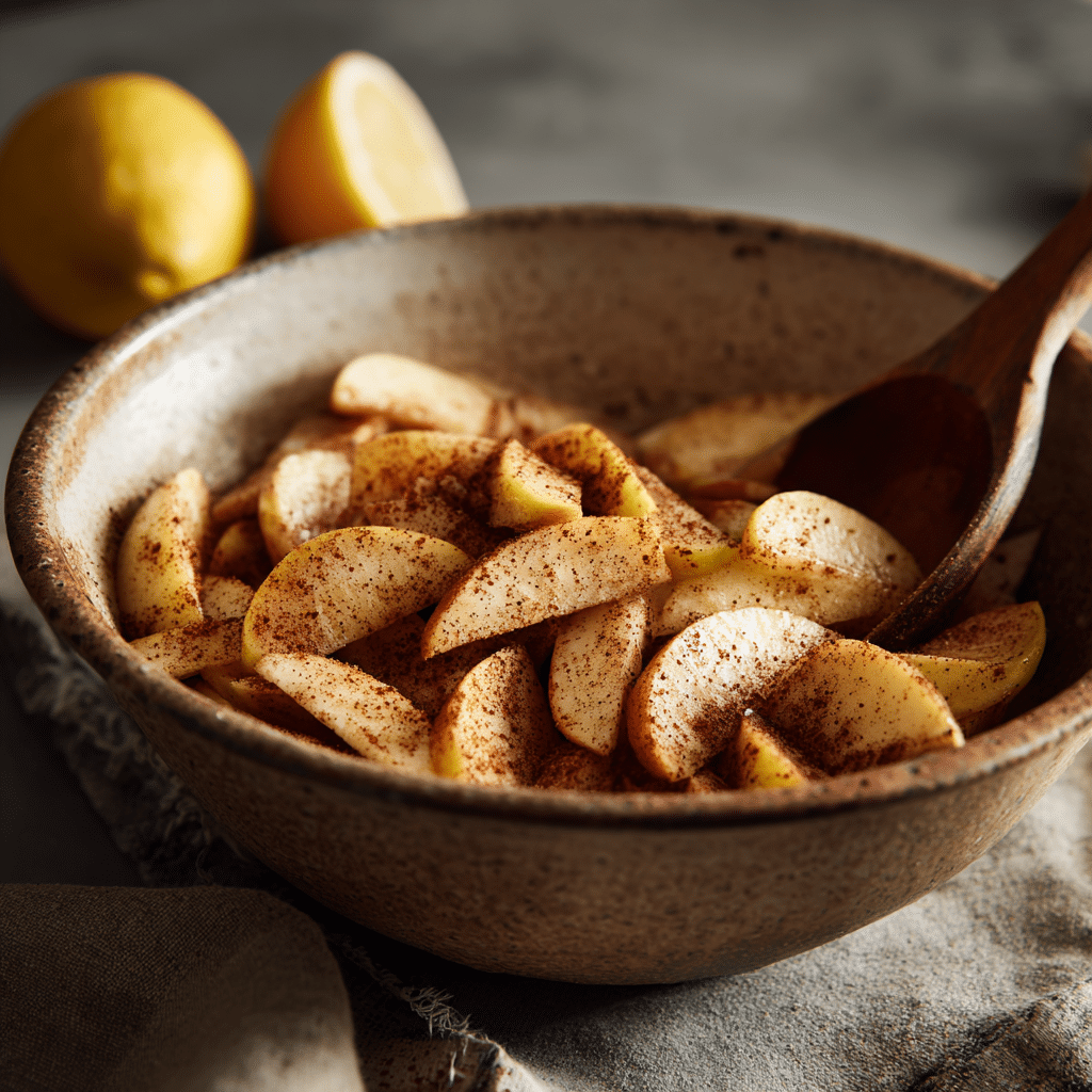 Sliced apples for Gluten-Free Apple Crisp