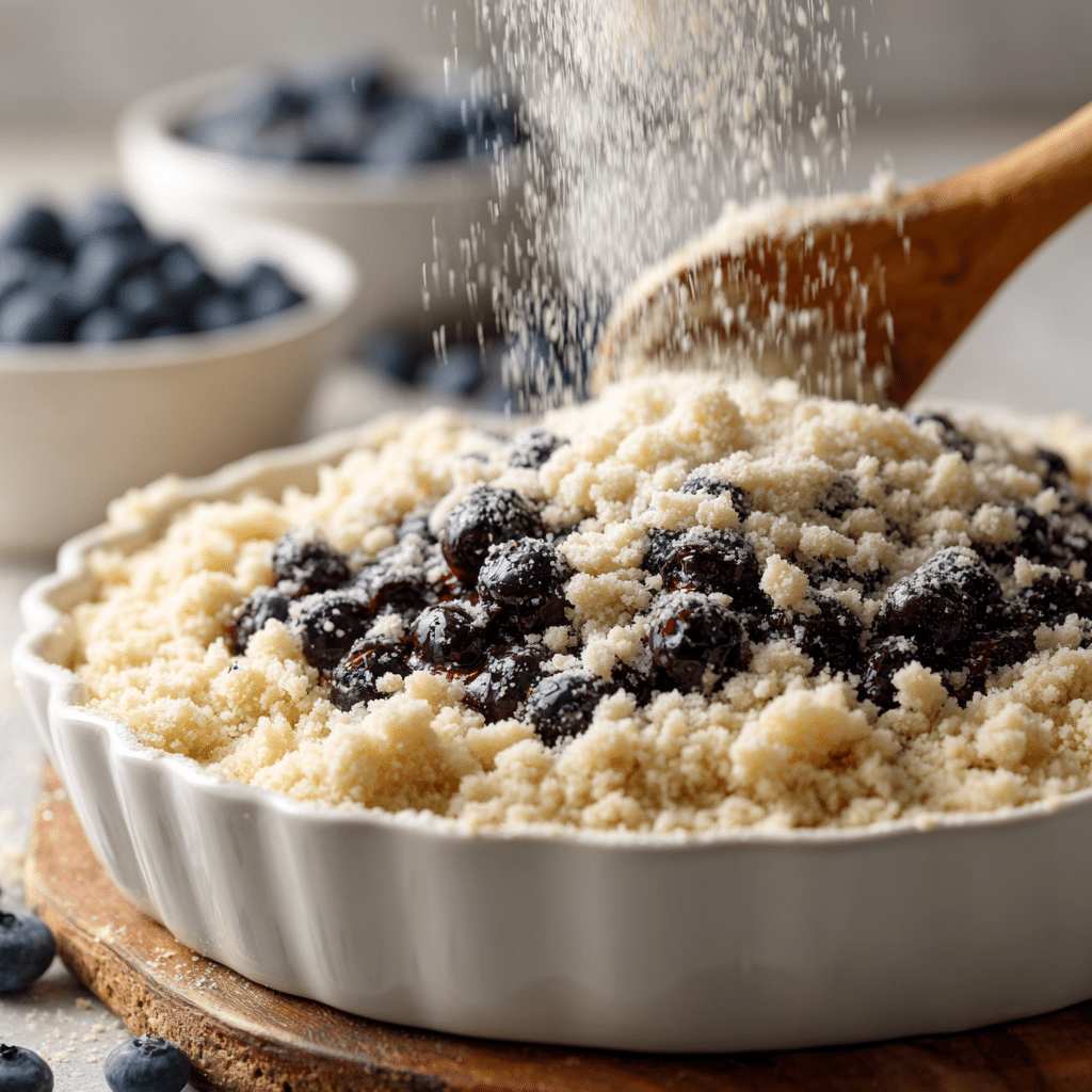 Crumb topping for blueberry coffee cake