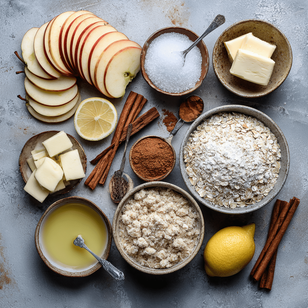 Ingredients for Easy Gluten-Free Apple Crisp with Oats