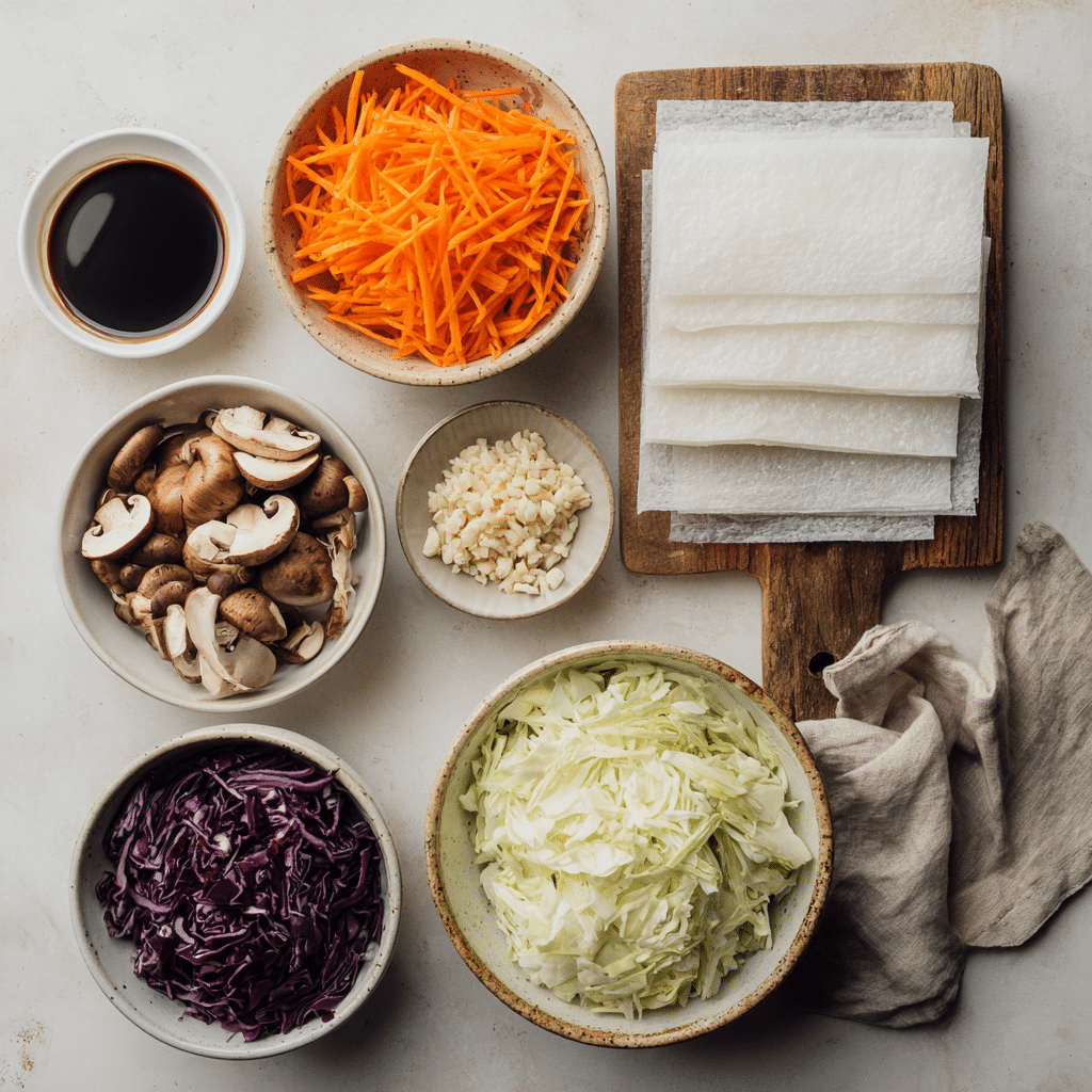 Ingredients for rice paper dumplings