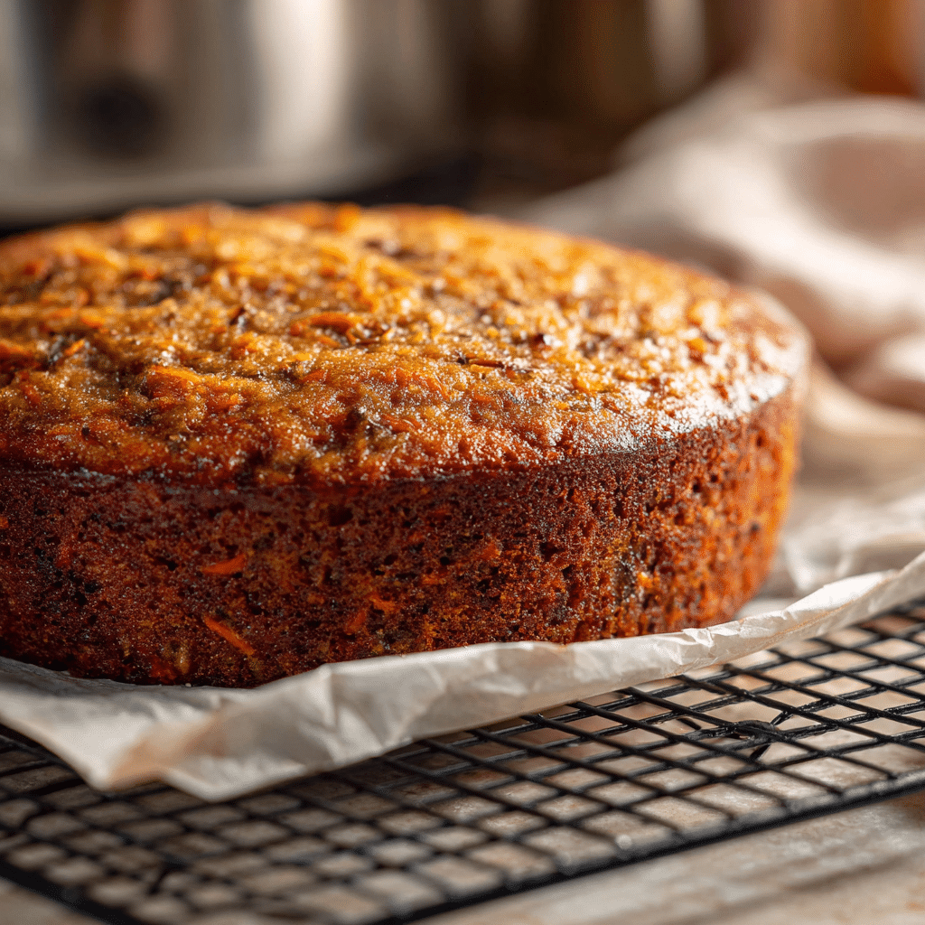 Gluten-free Carrot Cake Recipe cooling on wire rack