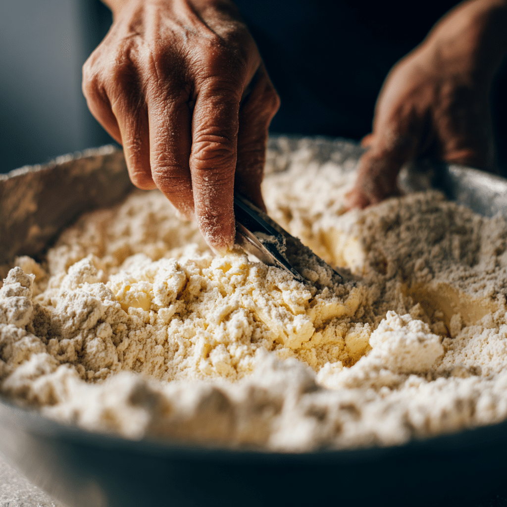 gluten free biscuits butter mixing