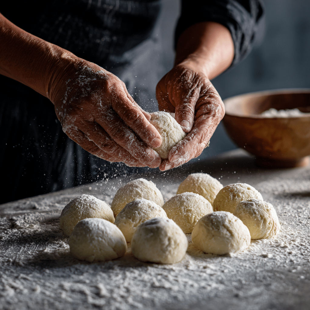 Shaping Gluten-Free Dinner Rolls Dough