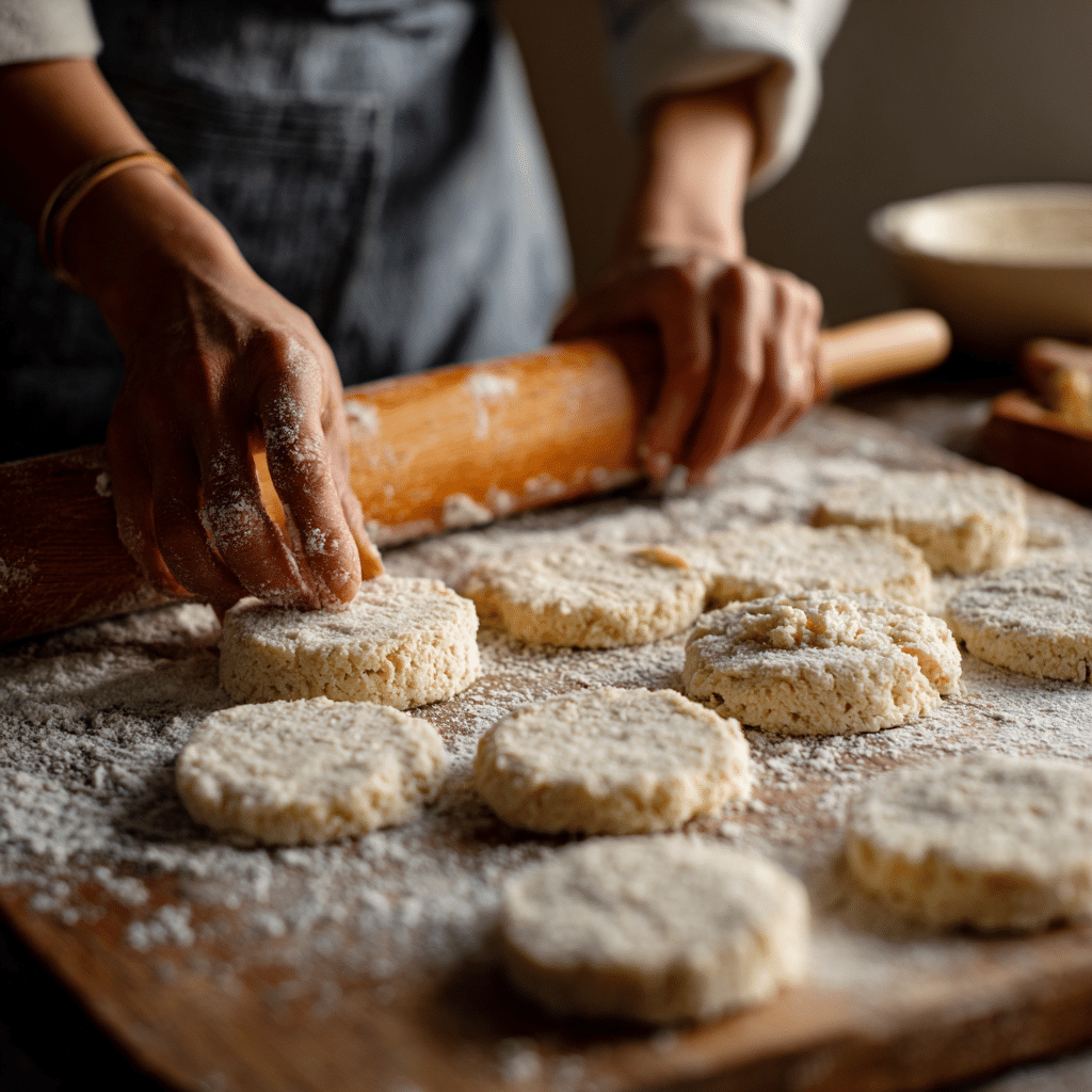 gluten free biscuits dough cutting