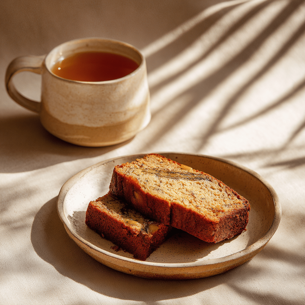 Serving gluten free dairy free banana bread