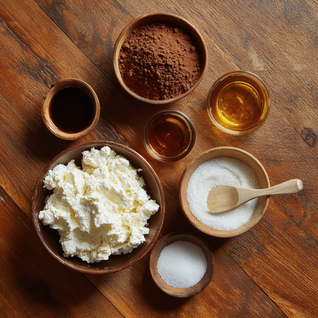 ingredients for chocolate cottage cheese ice cream