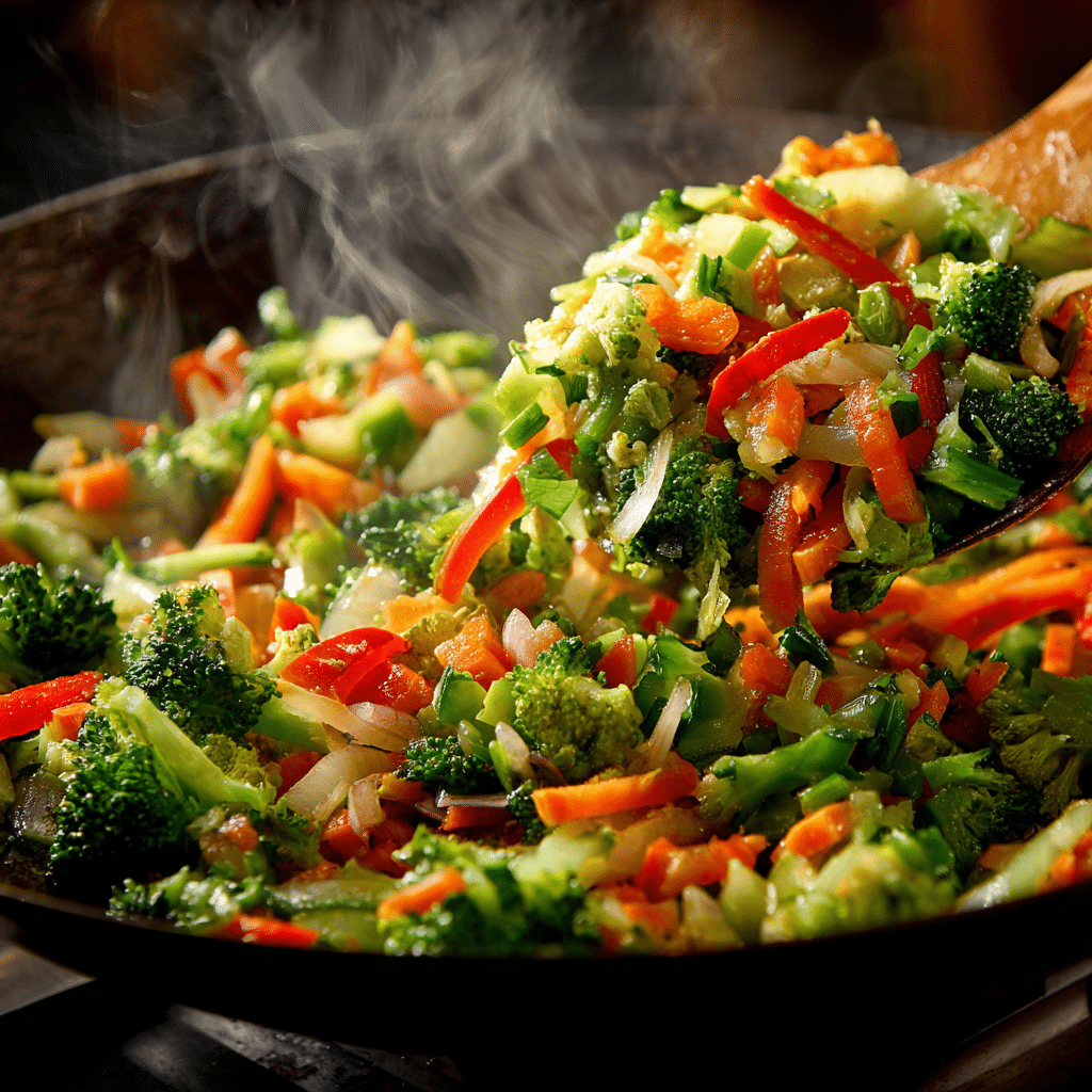 Vegetables added to gluten-free stir-fry