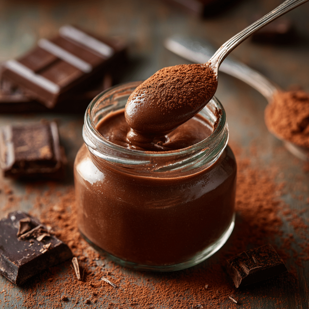 10-minute gluten-free chocolate mousse dessert in a glass jar