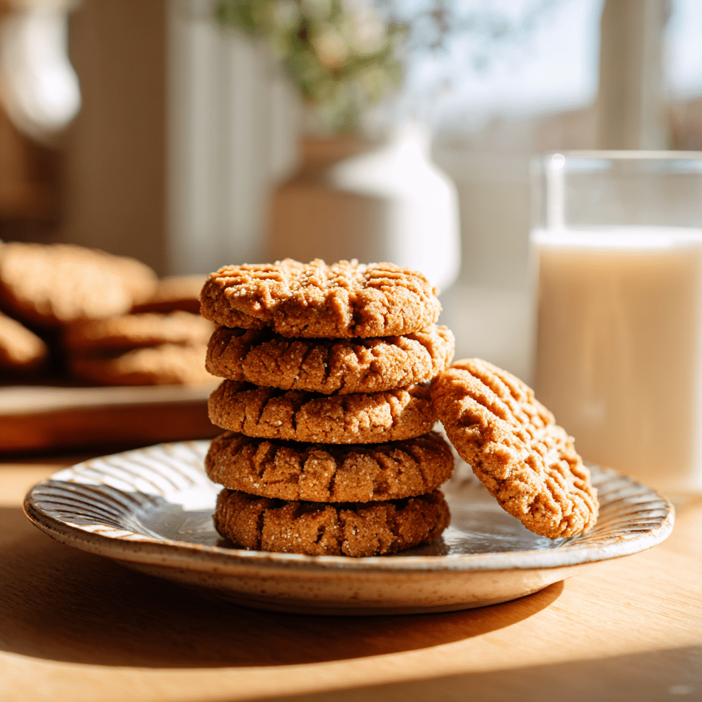 gluten-free peanut butter cookies served with milk