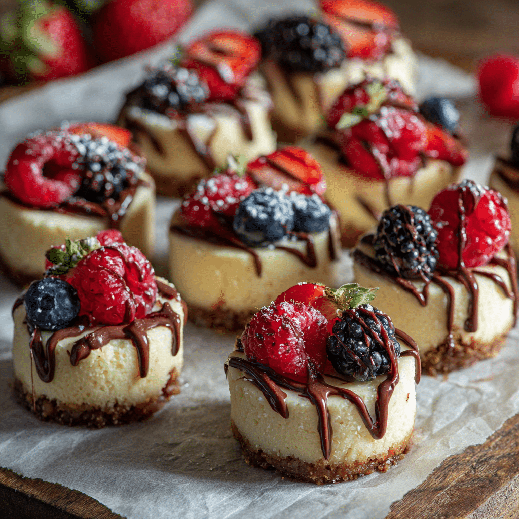 Gluten Free Cheesecake Bites with berries