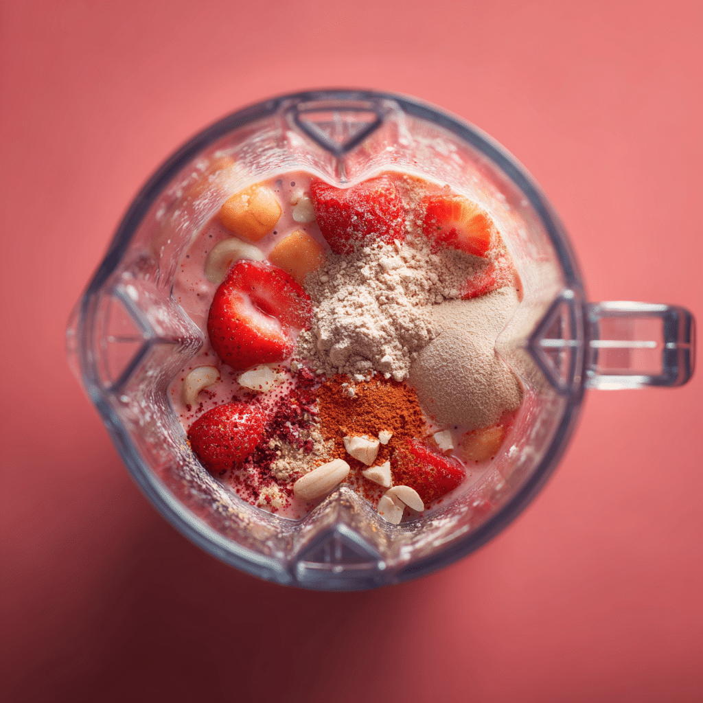 Blending smoothie ingredients