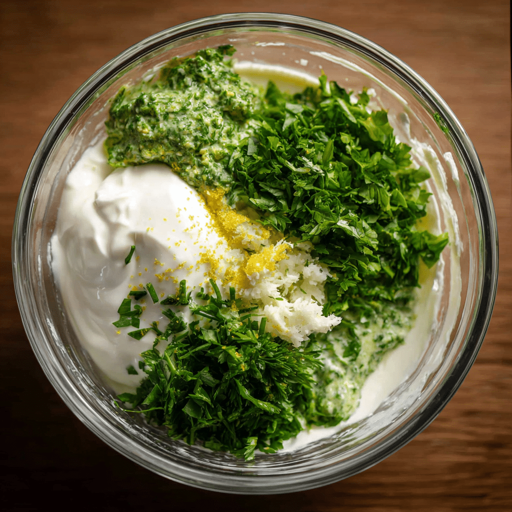 homemade low-calorie green goddess dressing