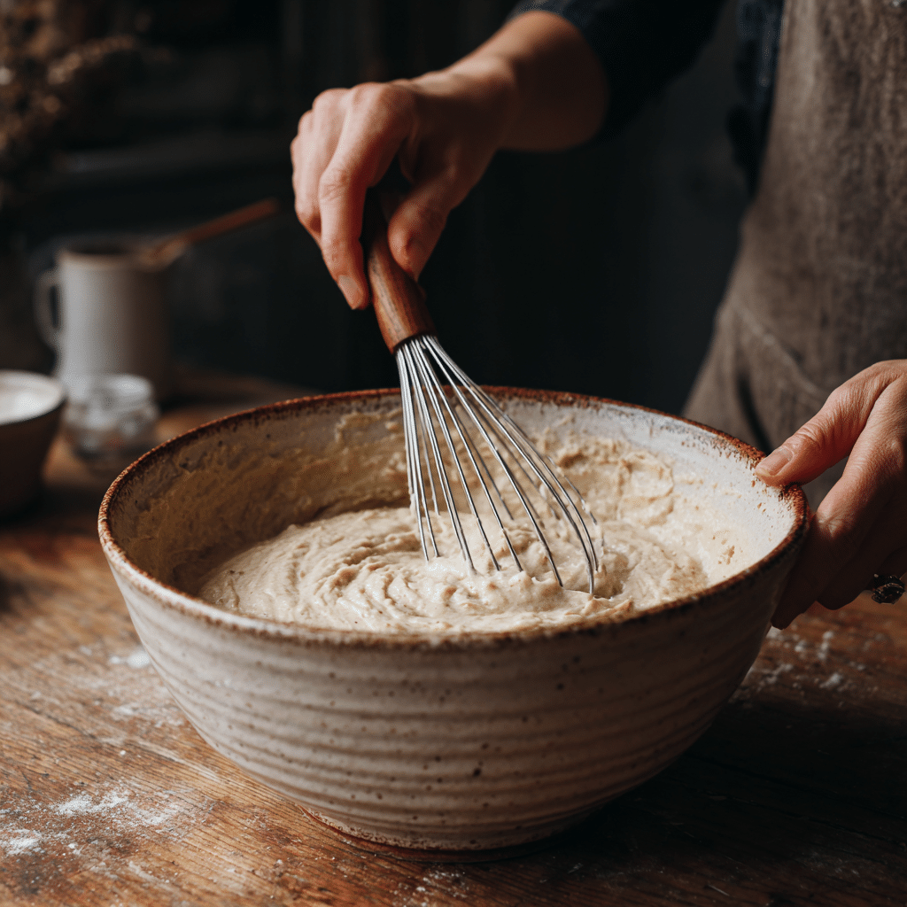 mixing one-bowl gluten-free banana bread batter