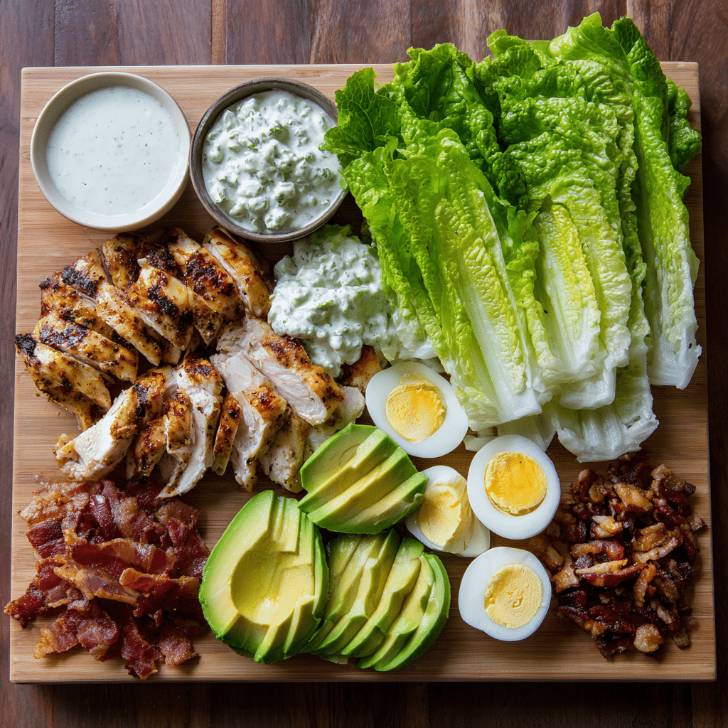 ingredients for healthy Panera Green Goddess salad