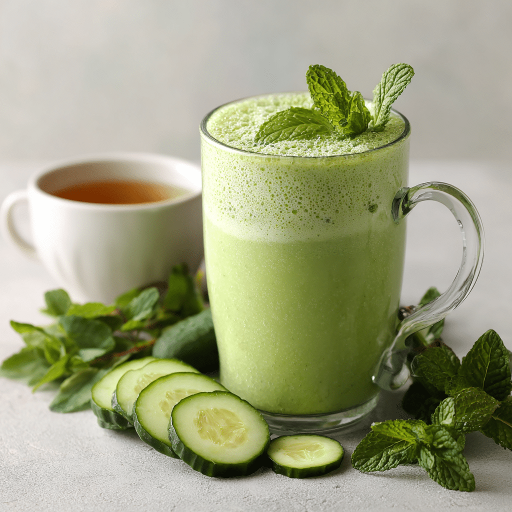 parsley avocado detox smoothie close-up