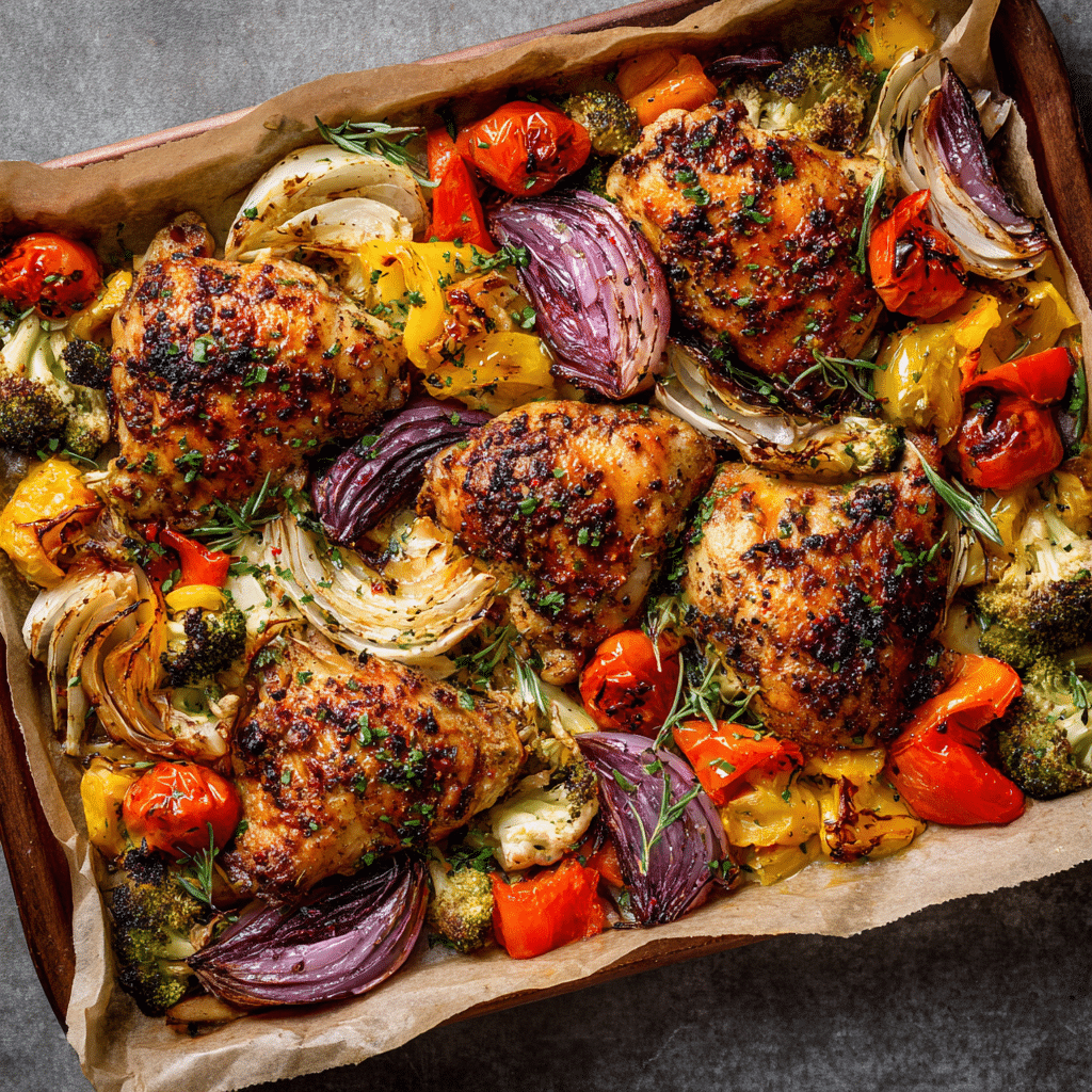 roasted chicken and vegetables for lunch prep