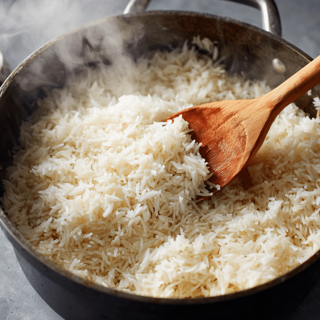 Steamed jasmine rice for teriyaki bowl