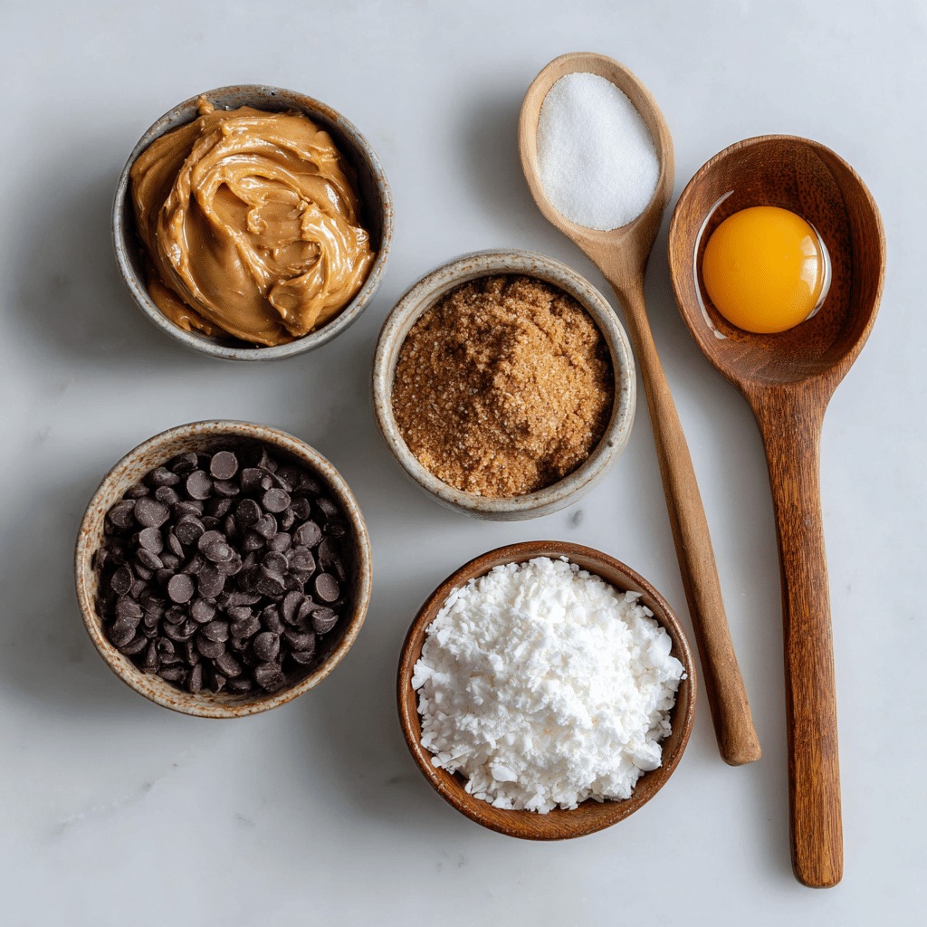 ingredients for 5-ingredient gluten-free chocolate chip cookies