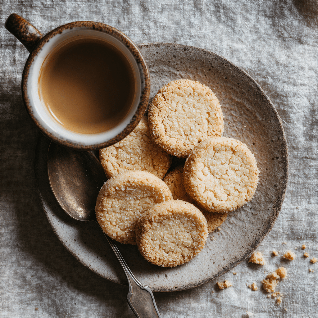 Gluten-free shortbread cookies served with espresso