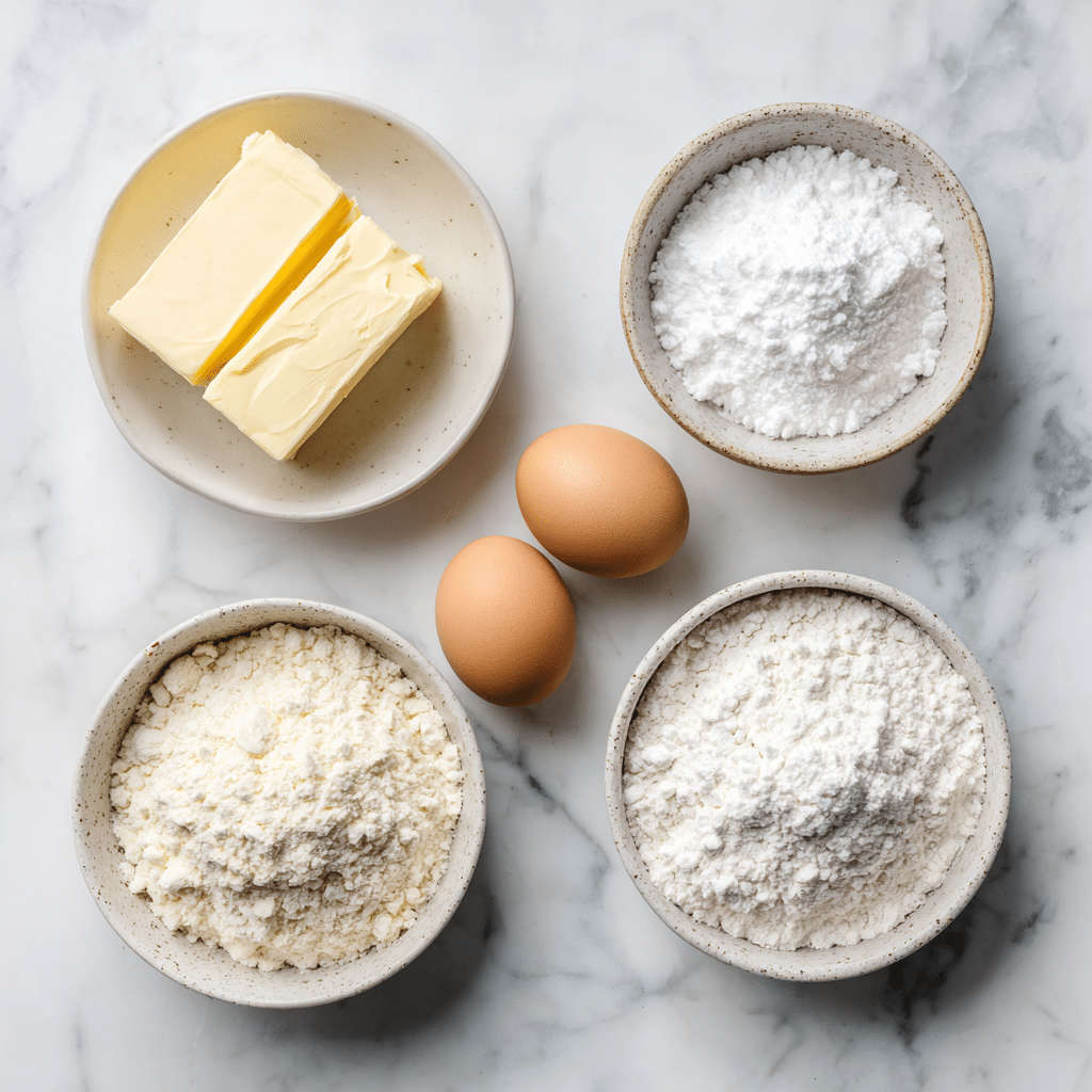 Ingredients for gluten-free shortbread cookies