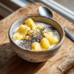 cottage cheese with pineapple and chia seeds