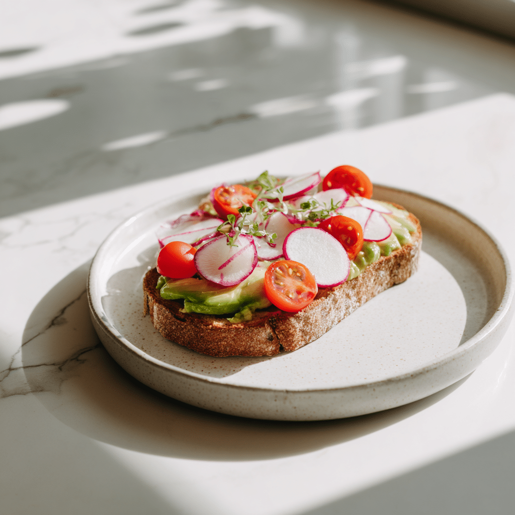 10-minute gluten-free avocado toast on plate