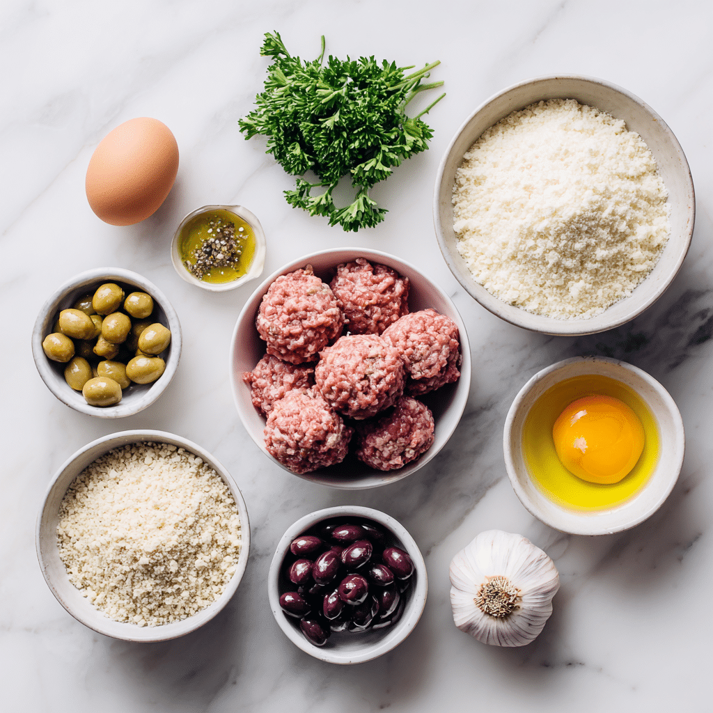 Ingredients for Monster Meatball Eyeballs