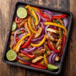 Quick Gluten Free Sheet Pan Fajitas with Chicken and Peppers