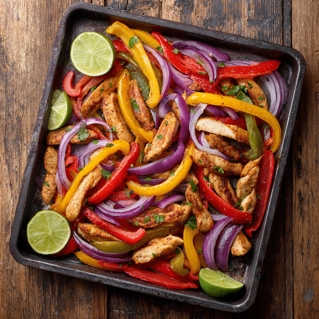 Quick Gluten Free Sheet Pan Fajitas with Chicken and Peppers