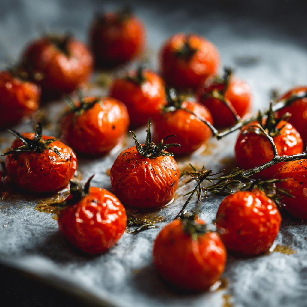 Roasting cherry tomatoes for gluten-free pesto pasta