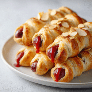 Zombie Finger Hot Dogs on white plate with ketchup