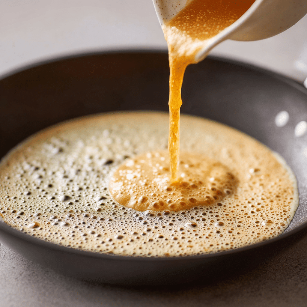Cooking gluten free buckwheat pancakes in a skillet