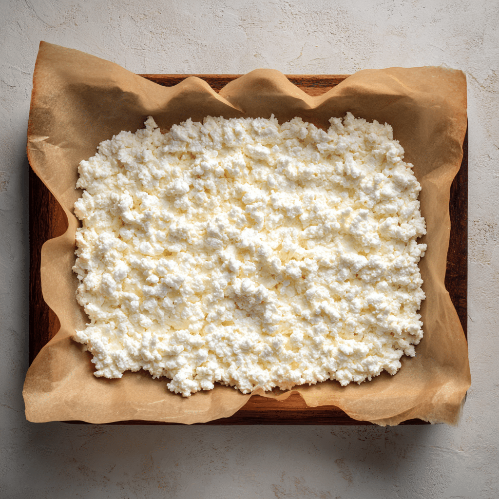 Cottage cheese wrap mixture baking in oven