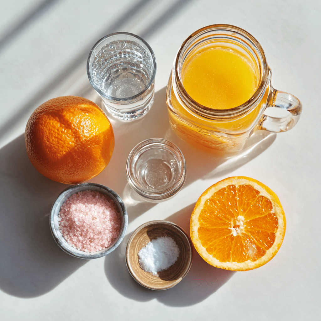 Ingredients for cortisol cocktail recipe